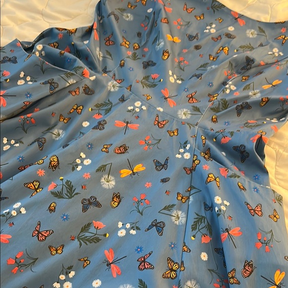 Collectif Blue Butterfly Print Women’s Swing Sundress - Picture 4 of 7